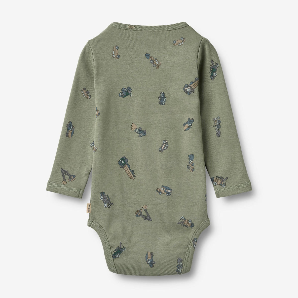L/S Freddie Bodysuit | Dusty Green Cars | Wheat Kids
