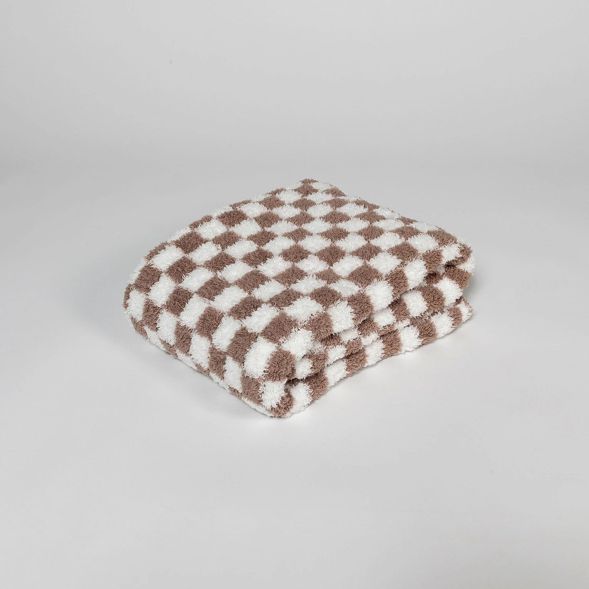 Chocolate Milk & White Check Print Toddler Blanket