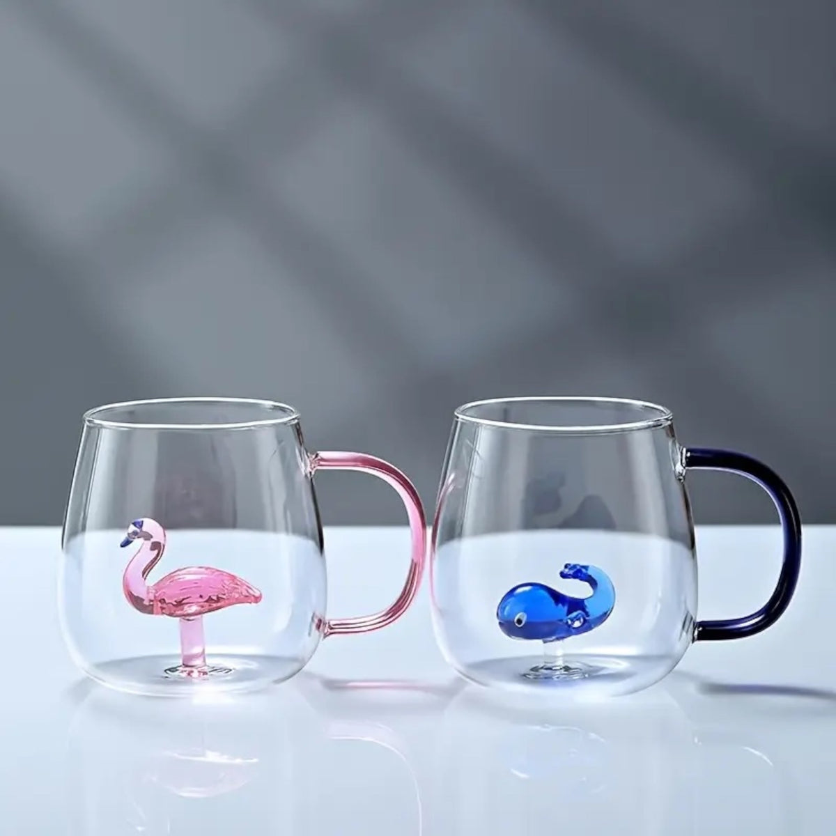 Flamingo Borosilicate Glass Mug 13.5 oz - 1Piece