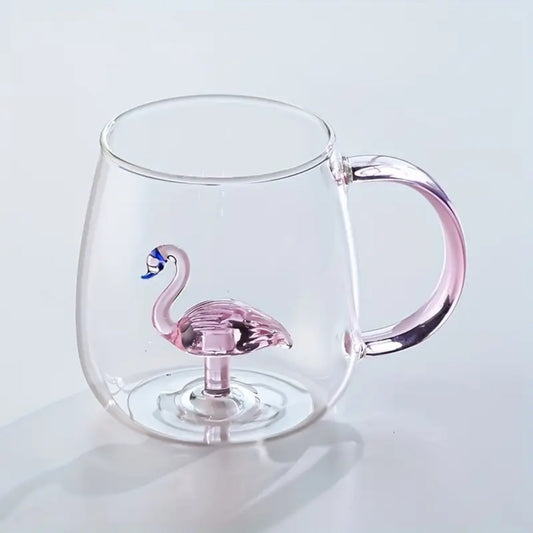 Flamingo Borosilicate Glass Mug 13.5 oz - 1Piece